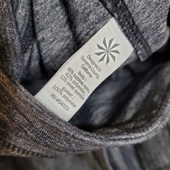 L ATHLETA GRAY BLACK JOGGERS LEGGINGS EXCURSION w/ POCKETS LARGE - Picture 5 of 11
